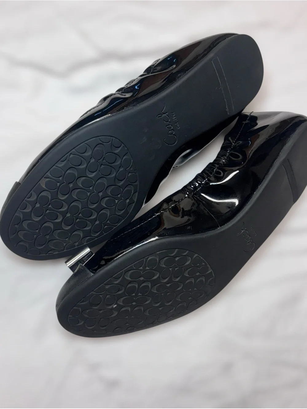COACH Women's Black Patent Leather Ballet Flats